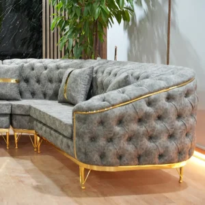 مبل تمام لمسه پایه فلزی مدل ال چستر فلورا