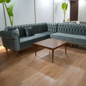 مبل تمام لمسه پایه چوبی مدل ال چستر فلورا