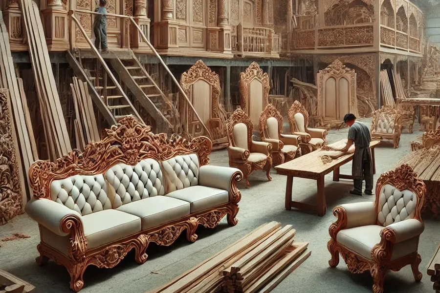 وزن بیشتر مبل سلطنتی نسبت به مبل استیل، یکی از تفاوتهای این دو مبل