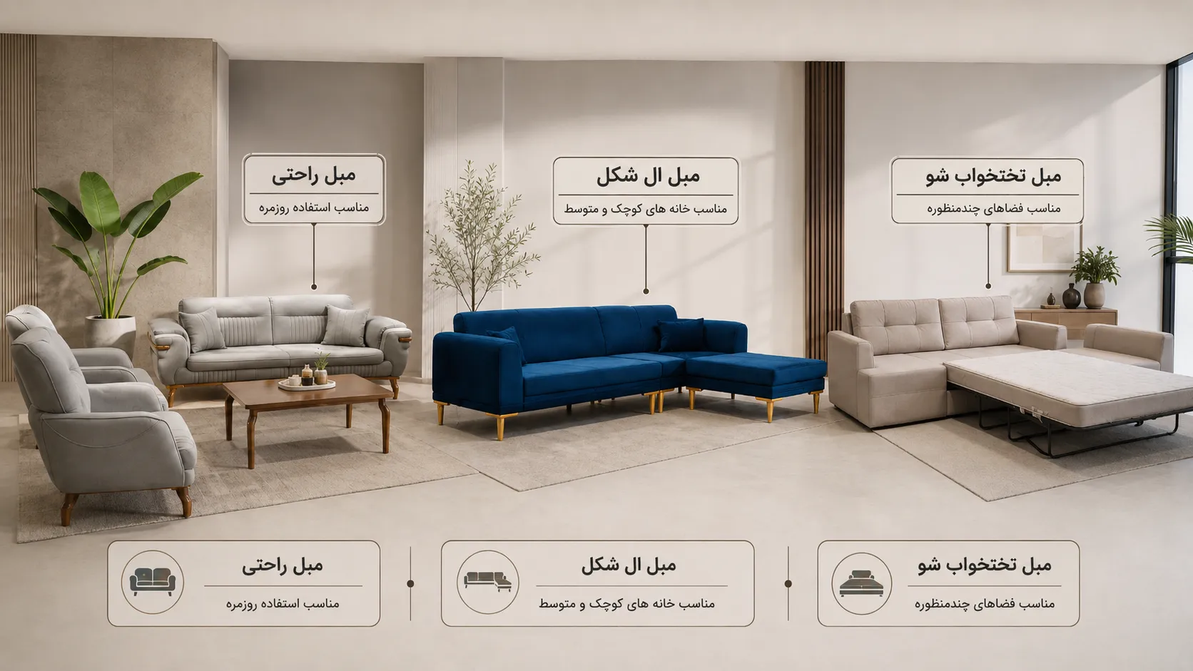 انواع مبل تولیدی مهشاد
